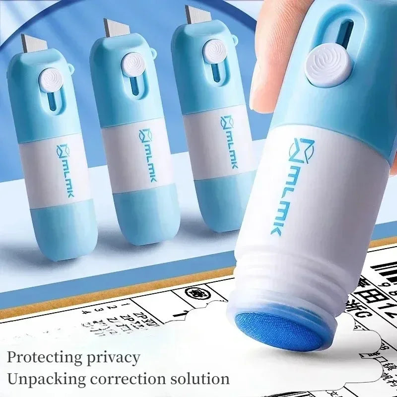 Thermal Paper Correction Fluid Data Identity Privacy Protection Fluid with Unboxing Knife Eraser Express Home Office Accessories